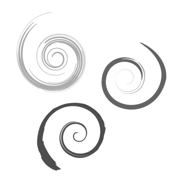 Hypnotic spiral shape icon. Abstract set of swirl logo symbol is — Stock Vector
