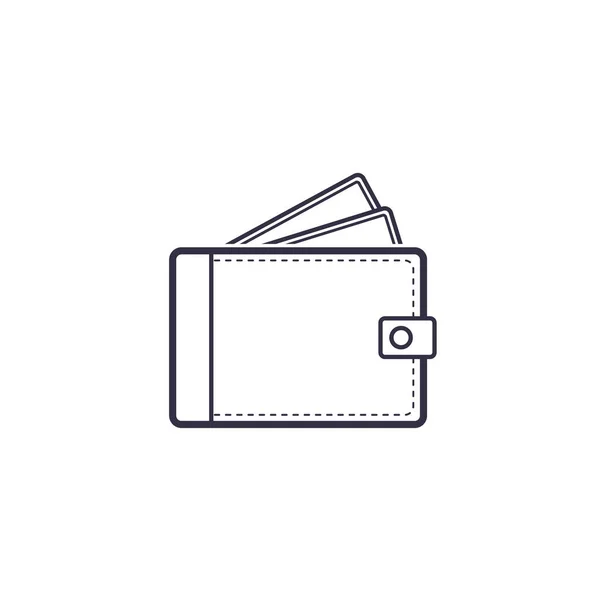 Geldbörse mit Plastikkreditkarten oder Bargeld-Symbol. schwarzer Outli — Stockvektor