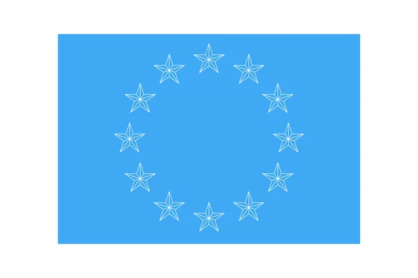 Euro Union Flag Vector Twelve European Outline Shapes Stars Icon — Stock Vector