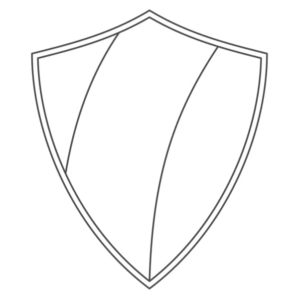 Esquema Escudo Icono Frontal Ilustración Vectorial Sobre Fondo Blanco Seguridad — Vector de stock