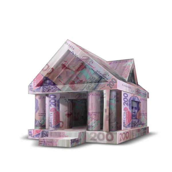 Het huis is gemaakt van bankbiljetten. — Stockfoto