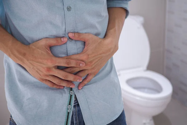 Men Have Contraction Stomach Pain Diarrhea Concept — Stock Photo, Image