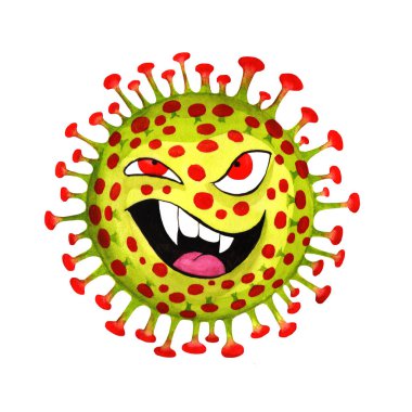 İllüstrasyon koronavirüs molekülü