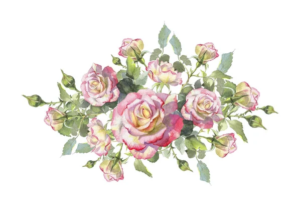 Красива квіткова рамка з розкішними букетами півоній, троянд — стокове фото