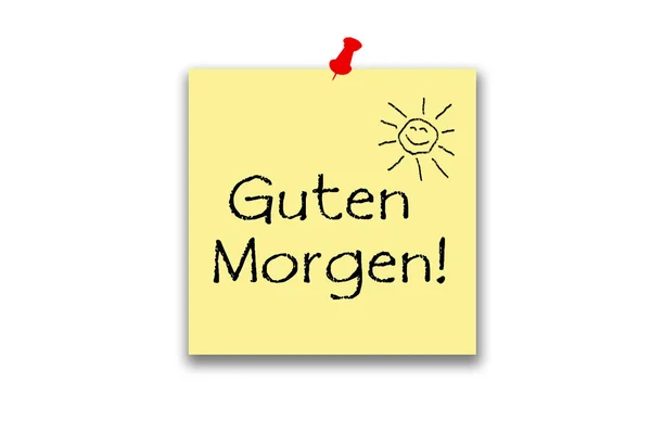 Good morning! note in german — Stock Photo, Image
