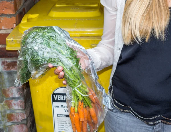 Plastic garbage food — Stock Photo, Image