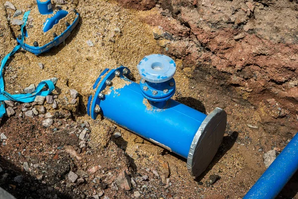 Industria de construcción de conexiones de agua — Foto de Stock