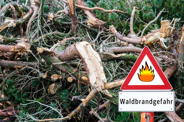 Señal de peligro de incendio forestal —  Fotos de Stock
