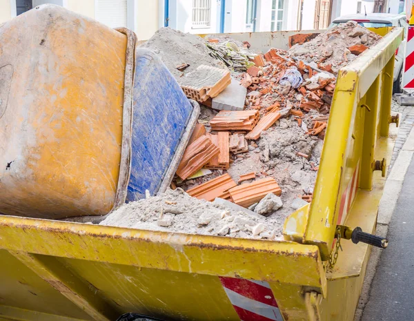 Container with rubble on a construction site — Stock Photo, Image