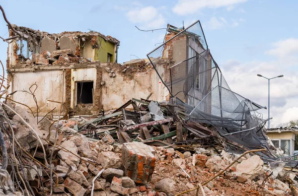 Demolition work house background — Stock Photo, Image