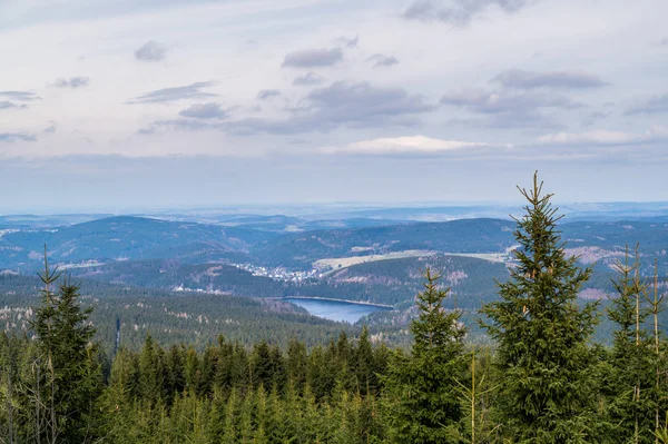 Aussicht Vom Auersberg Erzgebirge — 图库照片