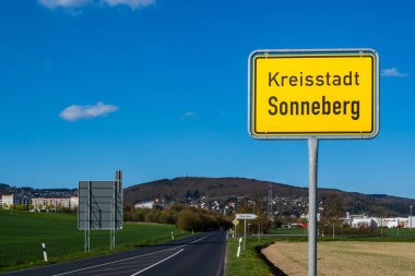 County town,Sonneberg place-name sign clipart