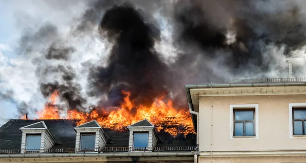 House fire in the roof truss Royalty Free Stock Images