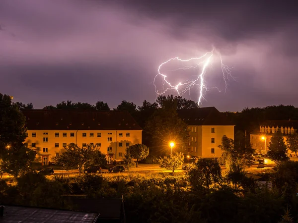 Thunderstorm over the city