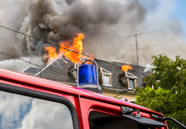 Пожар в пожарной части — стоковое фото