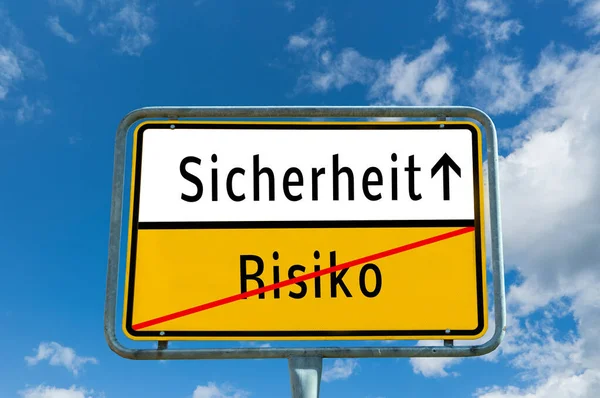 Almanca işaret Güvenliği Almanca — Stok fotoğraf