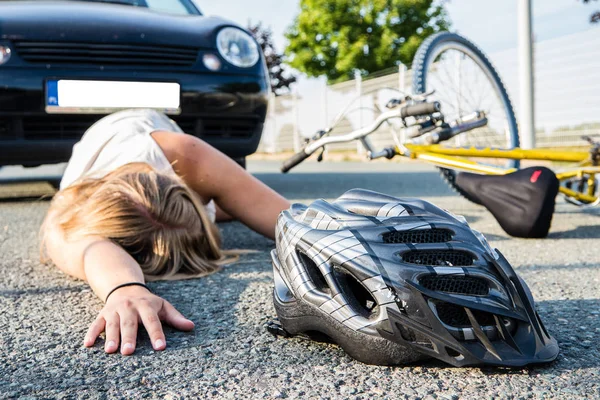 Acidente por fundo de bicicleta — Fotografia de Stock