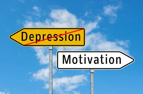 Depresszió / Motivációs pajzs Németországban — Stock Fotó