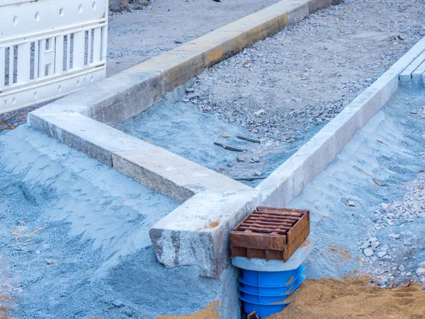 Construction footpath on the street — Stock Photo, Image