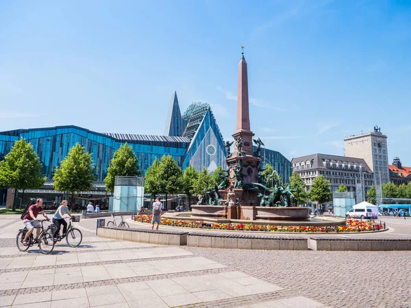 Centrum Lipska na Augustusplatz — Stock fotografie