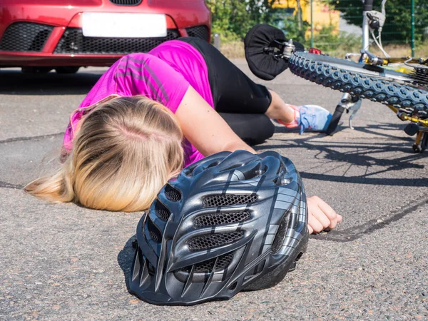 Bicycle Crash with woman