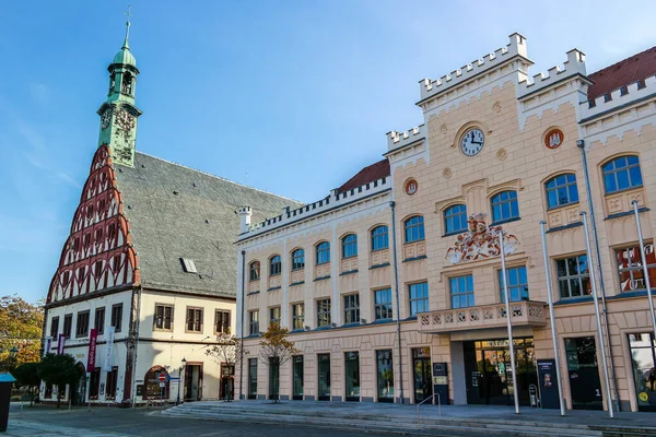 Zwickau belvárosa Kelet-Németországban — Stock Fotó