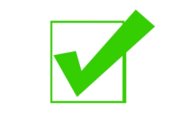 Зеленая кнопка проверки — стоковое фото