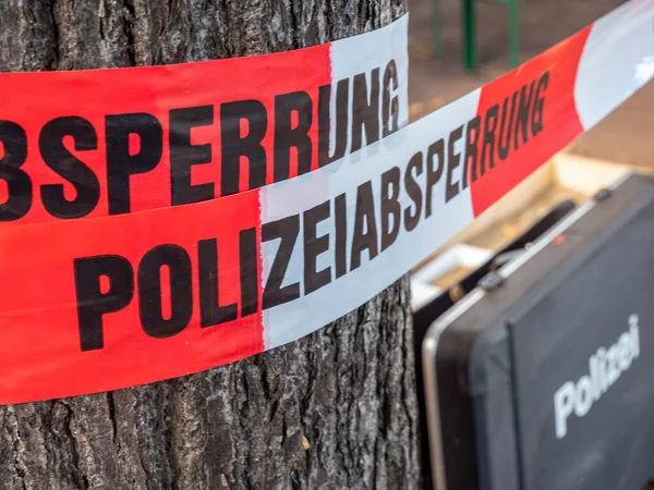 La scena del crimine del cordone della polizia in Germania — Foto Stock