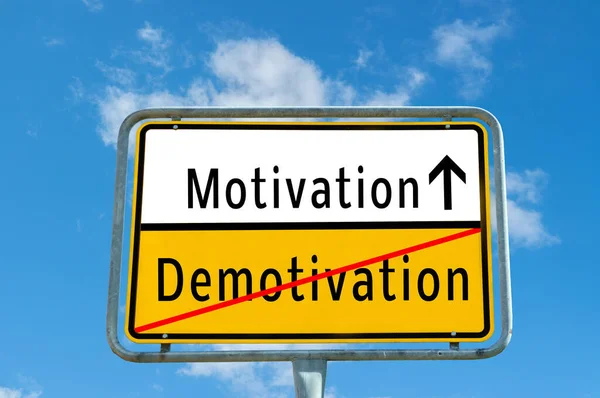 Motivation / démotivation Signe allemand — Photo