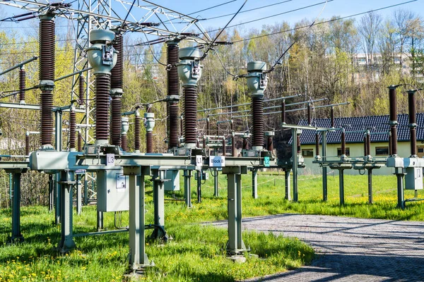 Subestación electricidad imagen de fondo — Foto de Stock