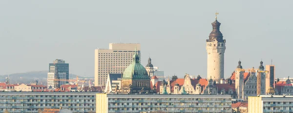 Leipzig 'den Panorama Skyline — Stok fotoğraf