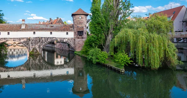 Panoráma Weinstadel Max híddal Nürnbergben — Stock Fotó