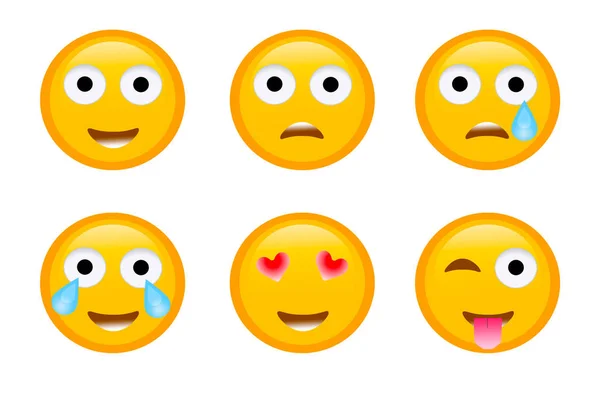 Conjunto de Emoji isolado para a rede social — Fotografia de Stock
