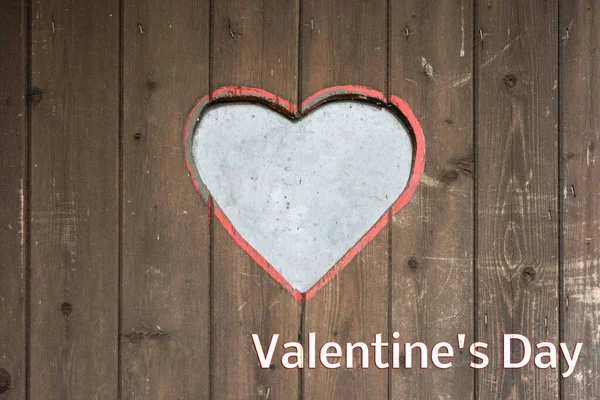 Plantilla de corazón de madera del día de San Valentín — Foto de Stock