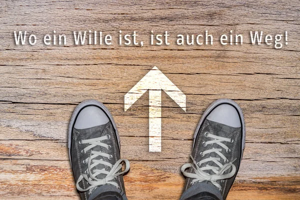 Where there is a will, there's a way! in German — Stockfoto