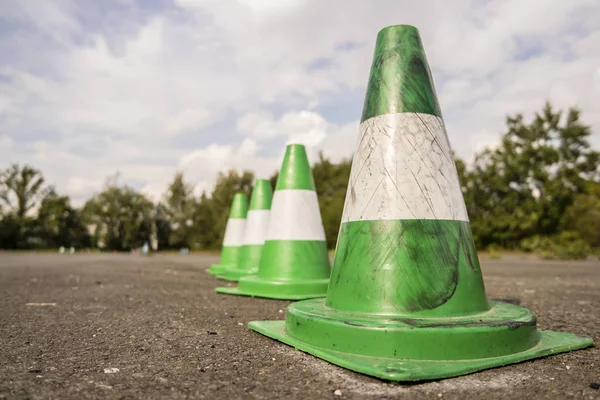 Pylon jízdní kolo tréninkové plochy — Stock fotografie