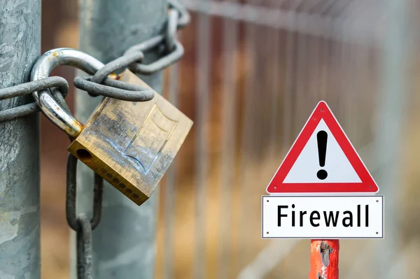 Firewall sinal de aviso imagem de fundo — Fotografia de Stock