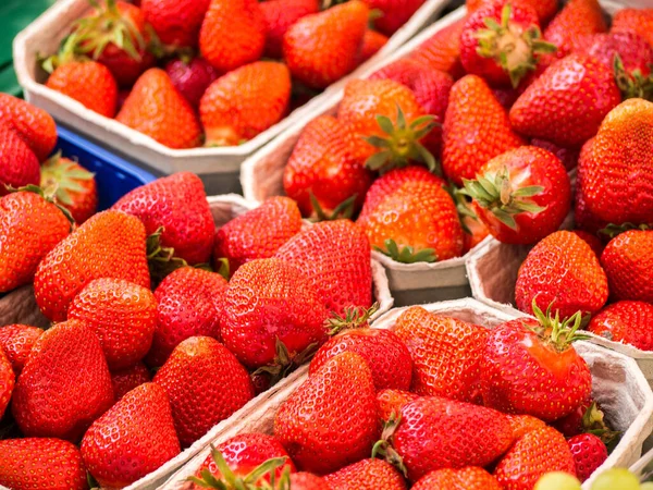 Fresa en el mercado semanal —  Fotos de Stock