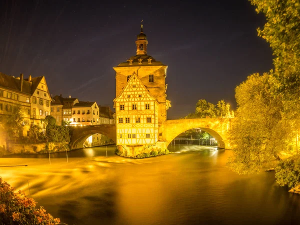 Câmara Municipal de Bamberger à noite — Fotografia de Stock