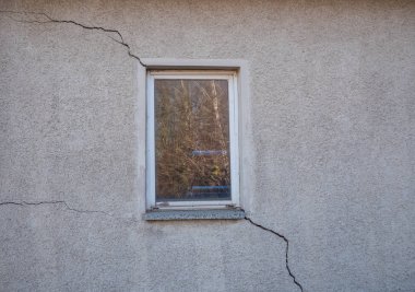 Building damage crack on a house wall Window clipart