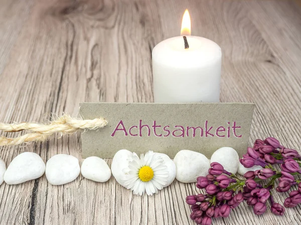 Achtsamkeit deutscher Zeichenhintergrund — Stockfoto