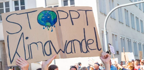 Panorama Stops Climate Change Banner Germany — Stock Photo, Image