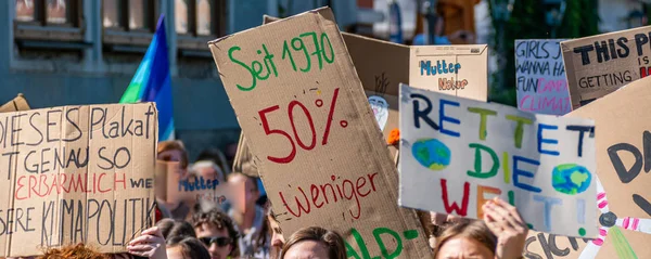 Panorama Fridays for Future Demo in german — 图库照片