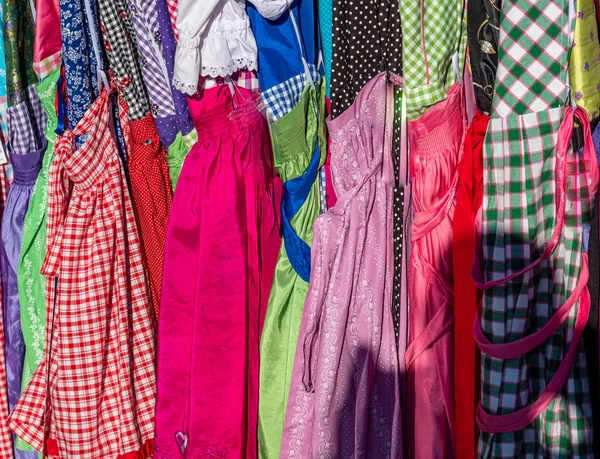 Many dirndl clothes costumes at the Oktoberfest Royalty Free Stock Images