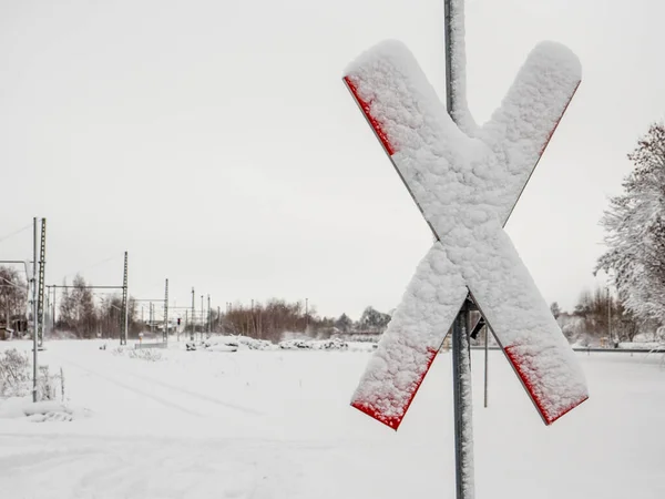 Caos invernale nel traffico ferroviario — Foto Stock