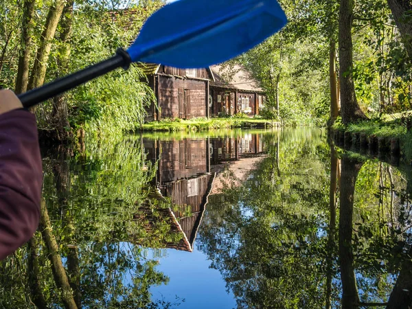 Canoagem no Spree no Spreewald — Fotografia de Stock