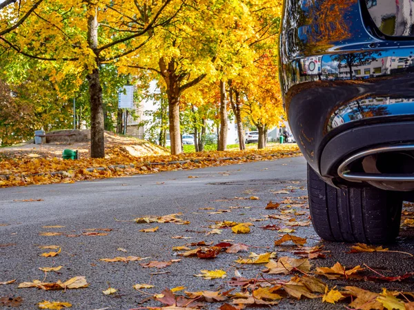 Attention Smooth road in autumn — Stock Photo, Image