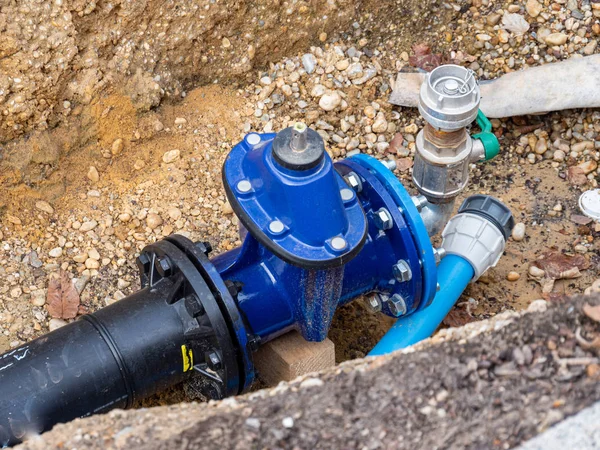 Water pipe is being renovated Construction site — Stock Photo, Image