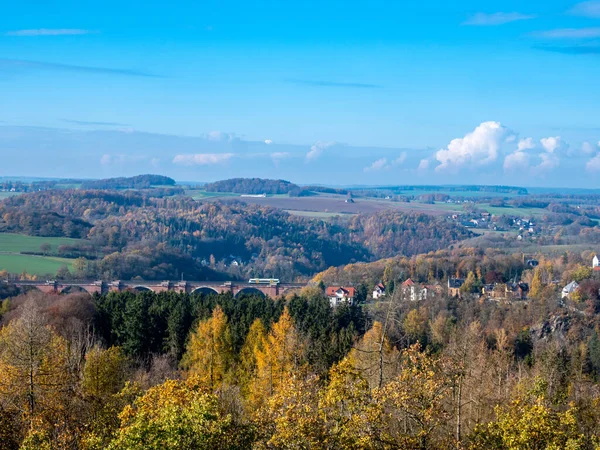 Paisagem em Vogtland Saxônia, Outono — Fotografia de Stock