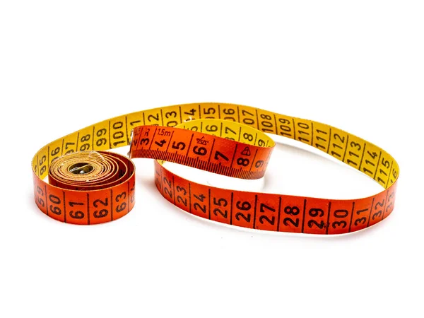 Old gdr measuring tape isolated — Stok fotoğraf